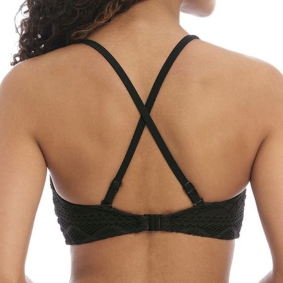 Freya Black Textured Bikini Top, New w Tag, Size M (34D) - Picture 3 of 5
